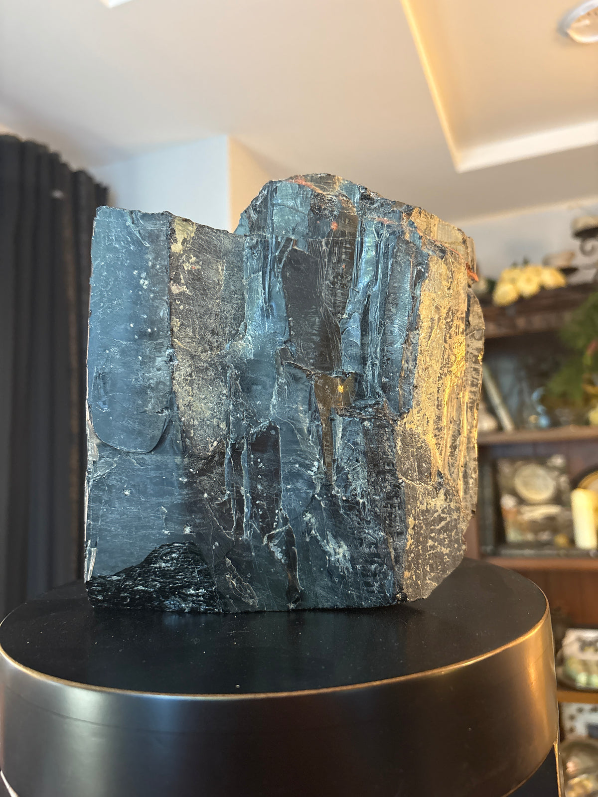 Black Tourmaline cut-base tower number 4, front view