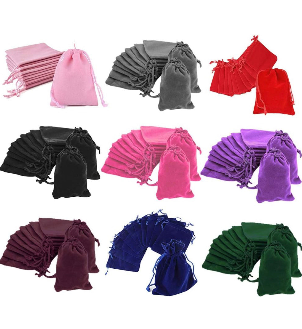Large Velvet Drawstring Bags