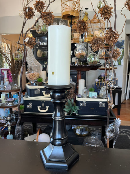 Black Wooden Candle Holder