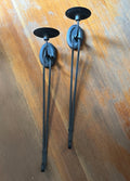 Rustic Wrought Iron Wall Sconce Candle Pair