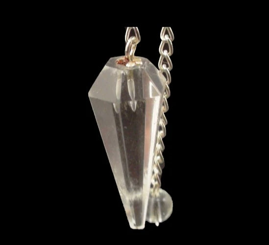 Clear Quartz Pointed Pendulum 6 side - Type 4