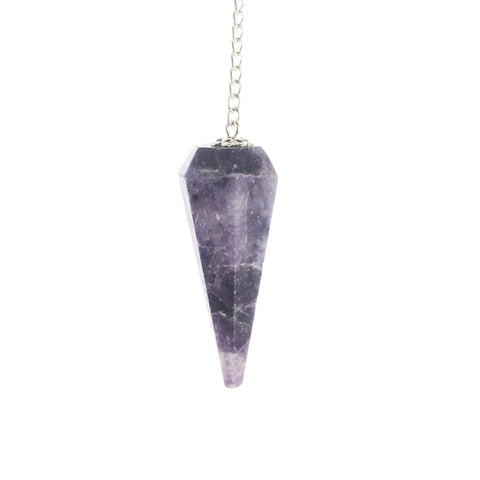 Lepidolite Pendulum 6 side