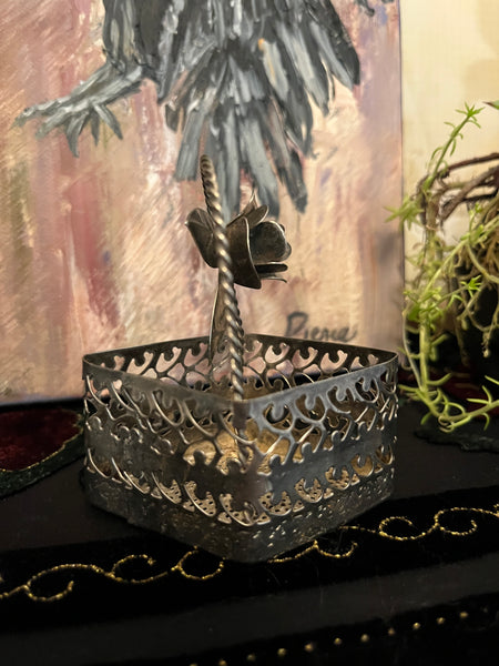 Metal Basket w/ Flowers