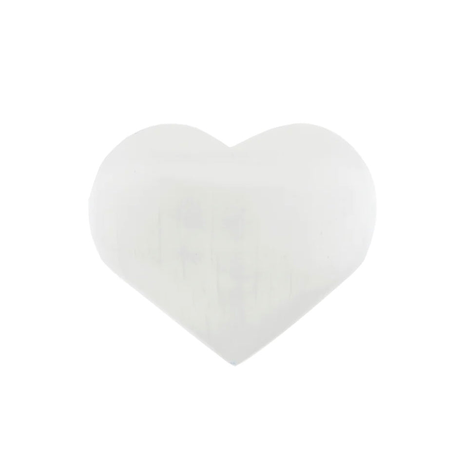 Selenite (Satin Spar) Puffy Pocket Heart