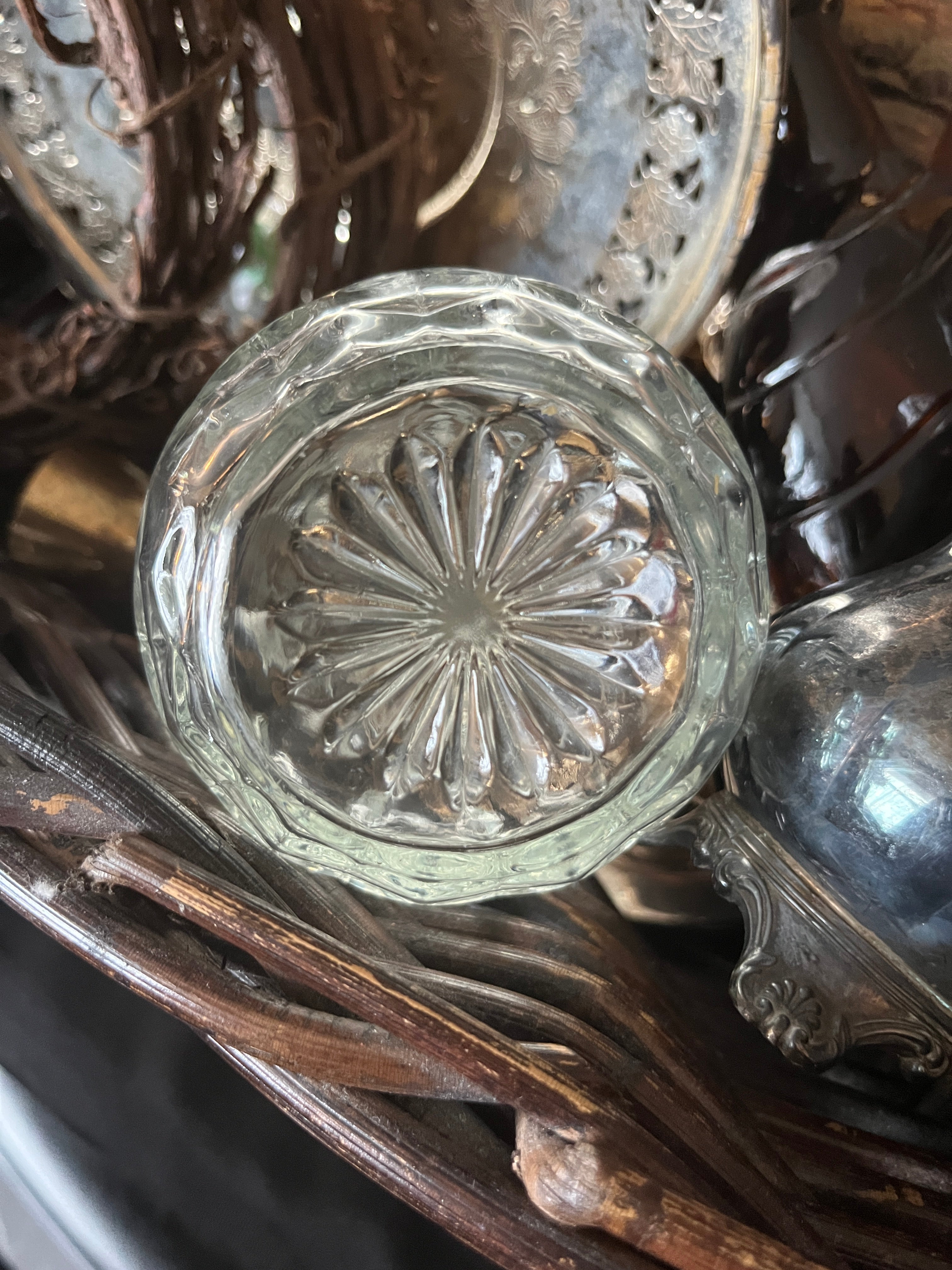 Vintage up Glass Cruet w/ Stopper