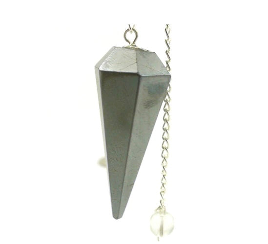 Hematite Pointed Pendulum 6 side