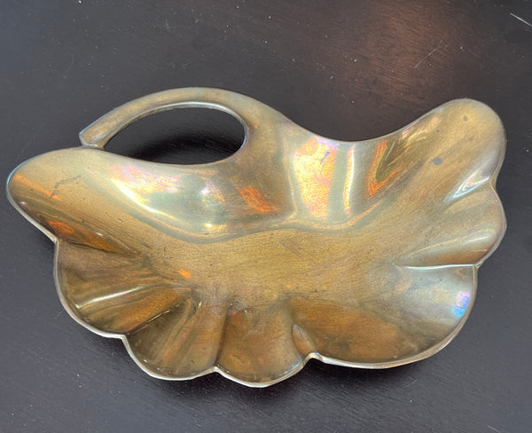 Vintage Brass Ginkgo Leaf Tray