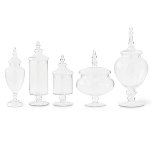 Clear Glass Apothecary Jars w/ Lids