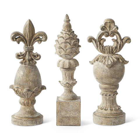 Resin Finials w/ Patina Finish