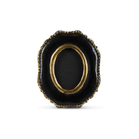 Ornate Oval Black and Gold Photo Frame