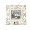 Square Whitewashed Carved Photo Frame