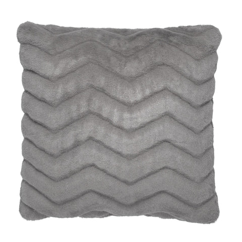 Ultra Mink Faux Fur Sheared Cushion - Grey