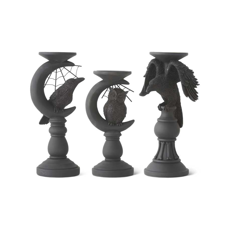 Matte Black & Glitter Candleholders