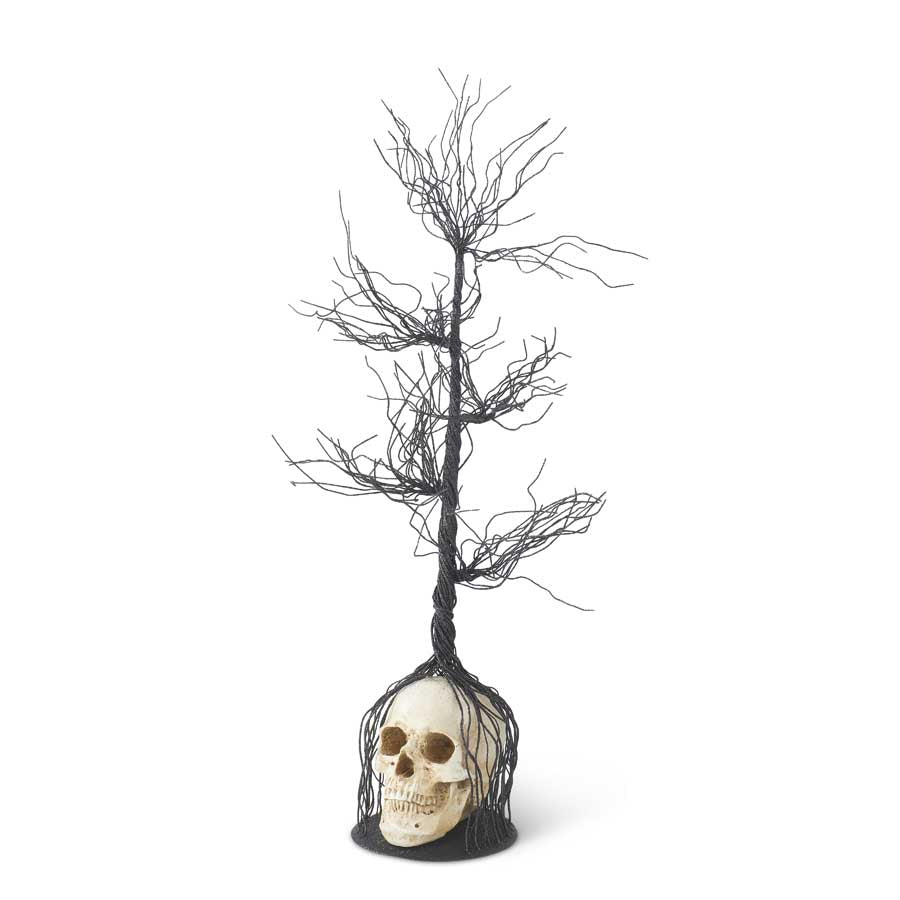 Black Glittered Tree of Life w/ Skull