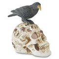 Scroll Cut Skull w/ Perched Crow