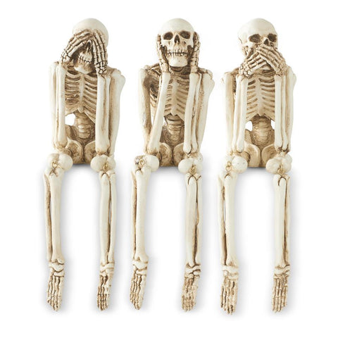 See No Evil Hear No Evil Speak No Evil Skeletons (Set of 3)