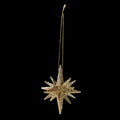 2 Inch 9 Point Gold Glitter Star Ornament