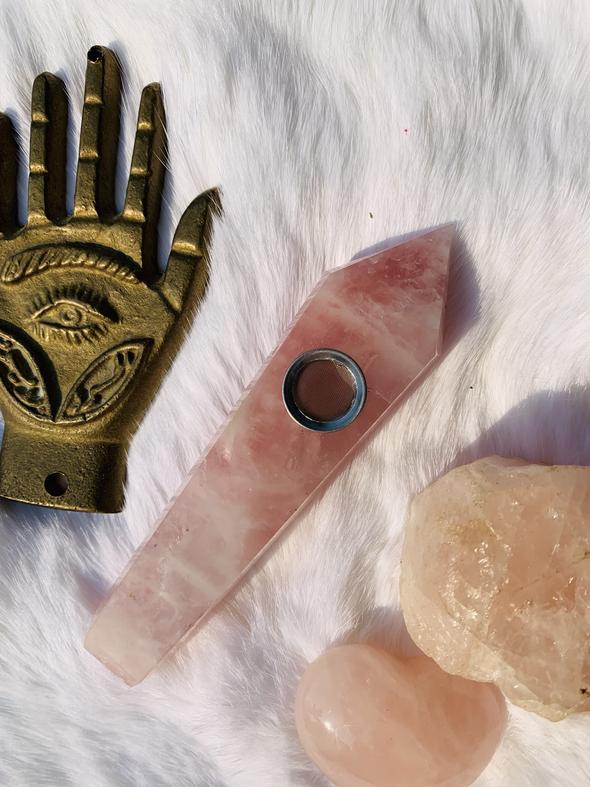 Rose Quartz Ritual Pipe
