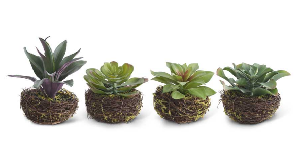 Large Faux Succulent in Twig Pot