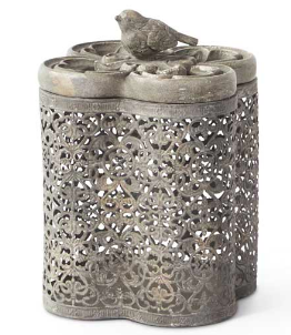 Resin Filigree Boxes w/ Birds on Top