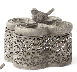 Resin Filigree Boxes w/ Birds on Top