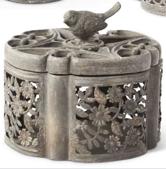 Resin Filigree Boxes w/ Birds on Top