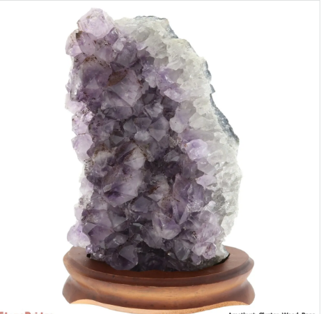 Amethyst Cluster on wood base Unique #28 - 9" Tall