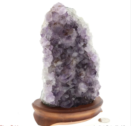 Amethyst Cluster on wood base Unique #28 - 9" Tall