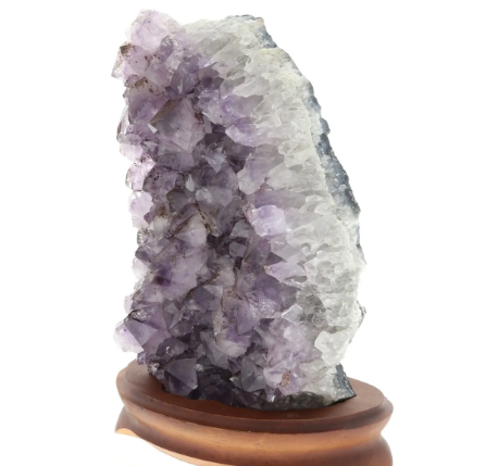Amethyst Cluster on wood base Unique #28 - 9" Tall