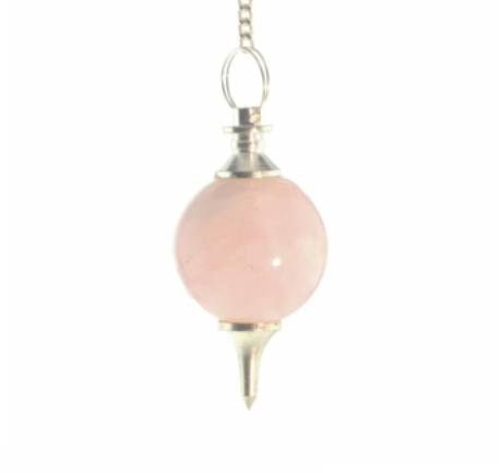 Ball & Point Rose Quartz Pendulum