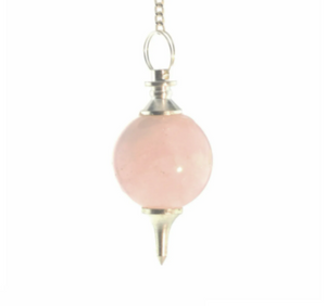 Ball & Point Rose Quartz Pendulum