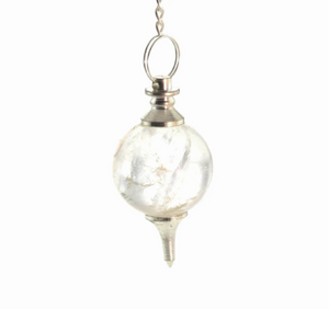 Ball & Point Clear Quartz Pendulum