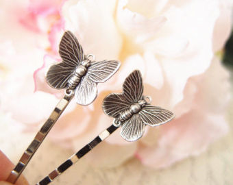 Victorian Style Silver Plated Hair Bobby Pins