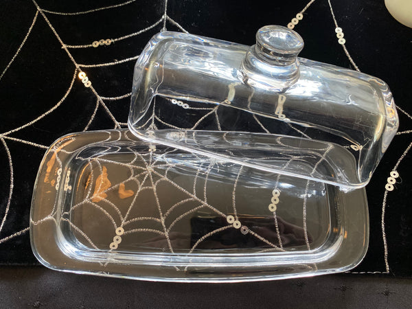 Vintage Clear Glass Butter Dish