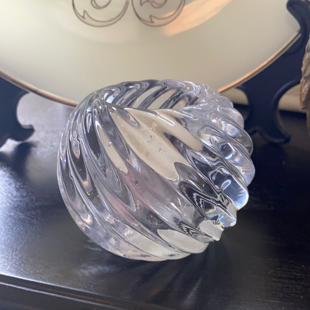 Round Cut Crystal Tea Light Candle Holder