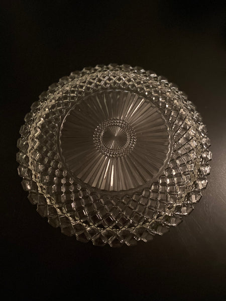 Clear Depression Glass Waterford Waffle Platter