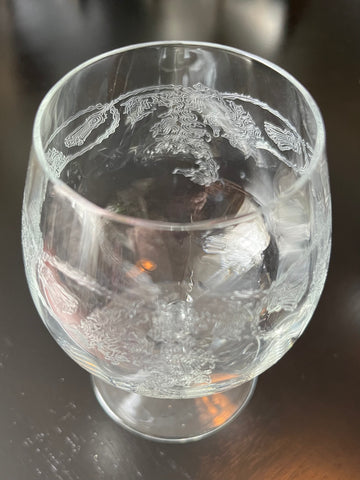Clear Depression Glass Brandy Snifter Set