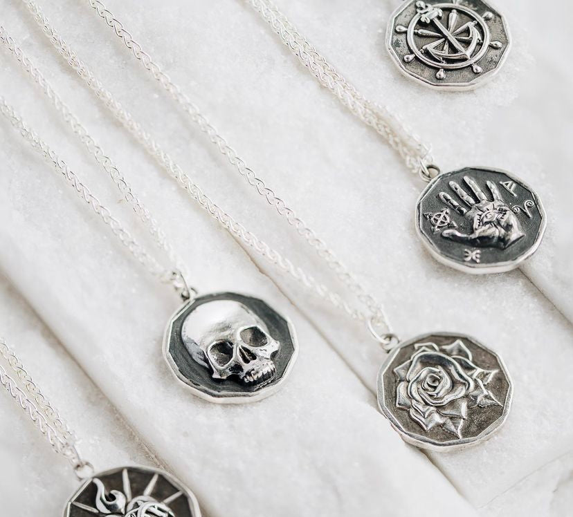 P + G Double Sided Coin Necklace