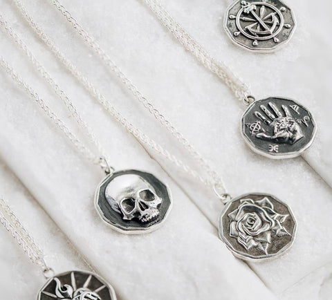 P + G Double Sided Coin Necklace
