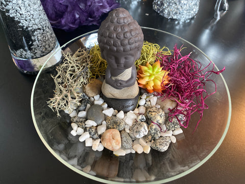 Terrarium w/ Beige Buddha in Bowl