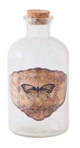 Vintage Glass Bottles w/ Butterfly