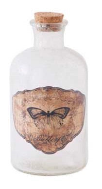 Vintage Glass Bottles w/ Butterfly