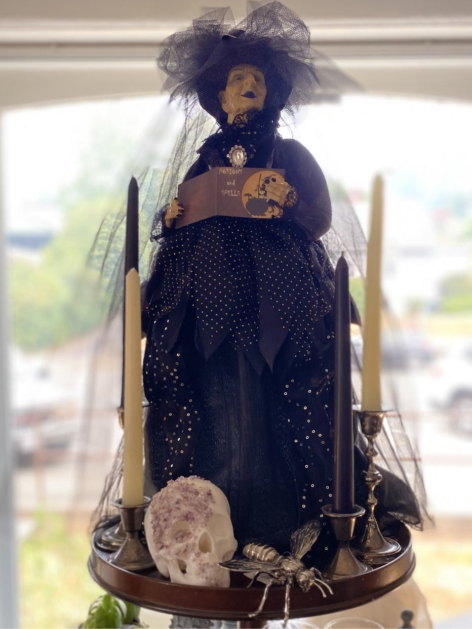 Winnie the Witch w/ Black Veil & Sequinned Dress
