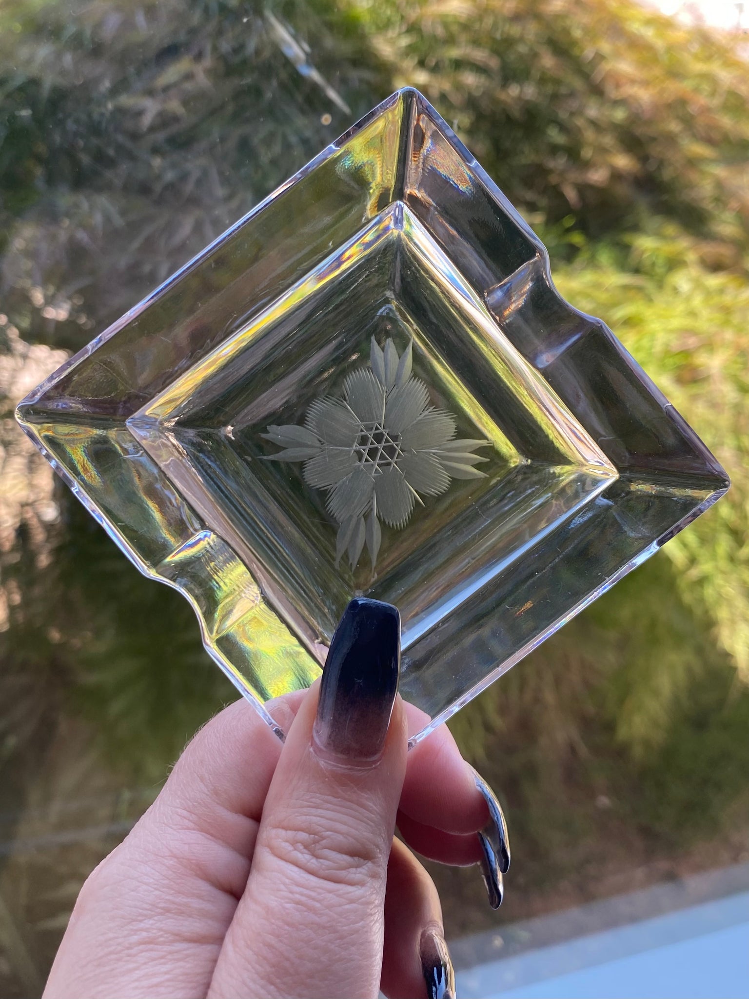 Vintage WJ Hughes Ashtray CornFlower Pattern