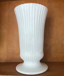 E.O. Brody Co. Milk Glass Ribbed Pedestal Vase