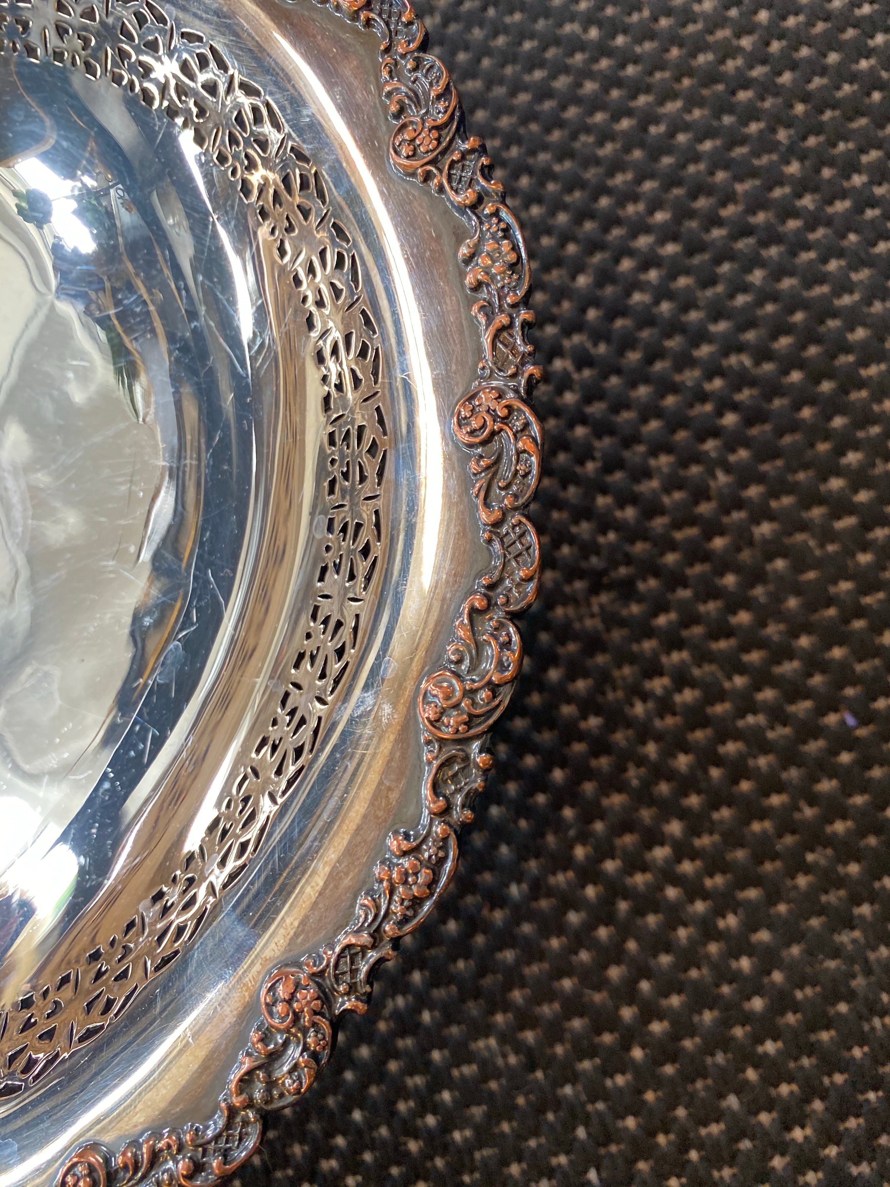 Silver Plate E.P Copper Large Pedestal Dish – The Magenta Rose House