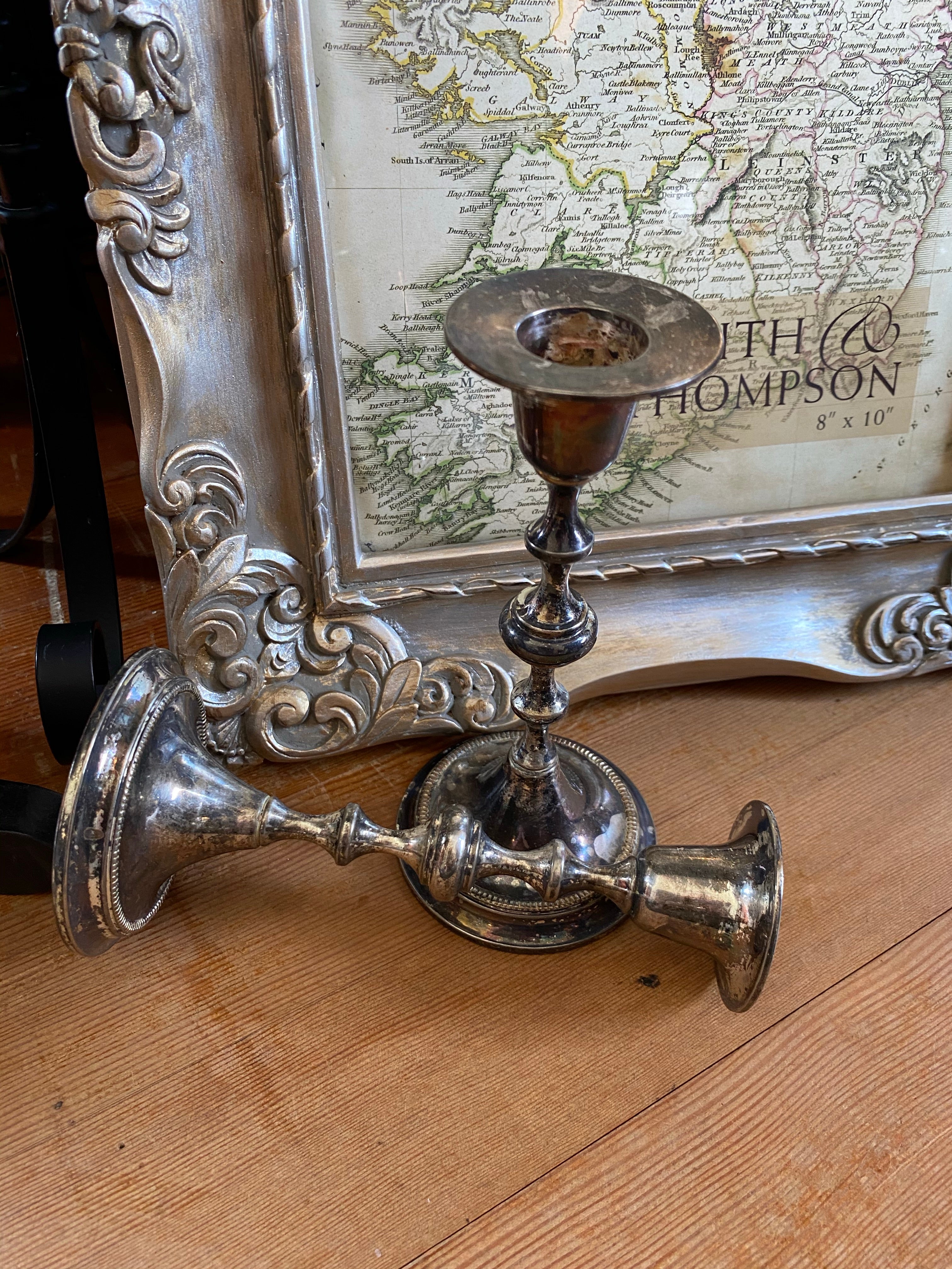 Vintage Silver Plate Candlestick 6"