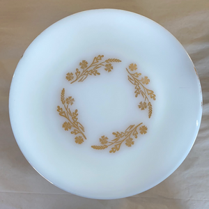 Federal Glass Co Milk Glass Plates Meadow Gold 9 7/8"
