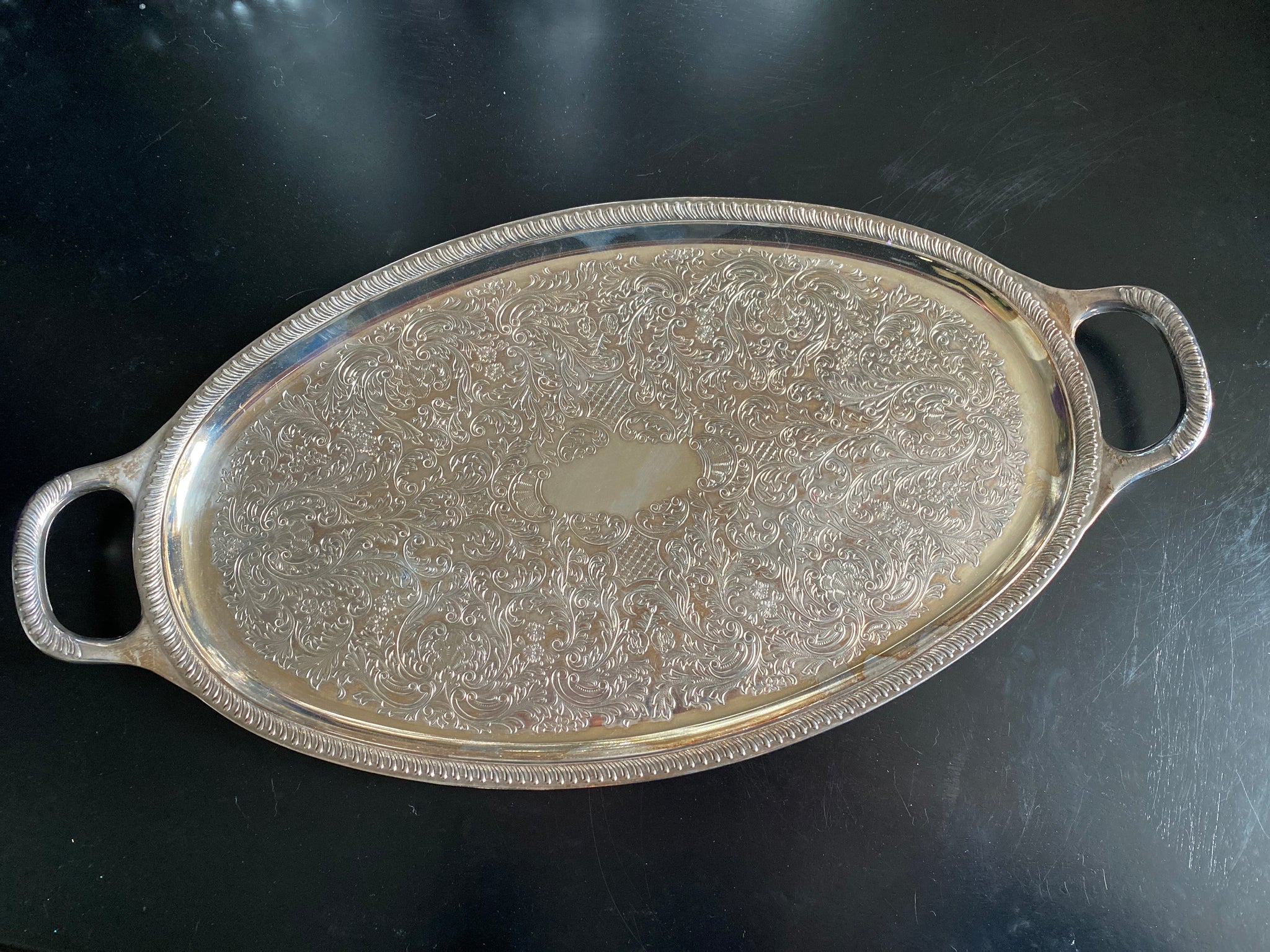Oval Serving Tray Silver plated -Ianthe