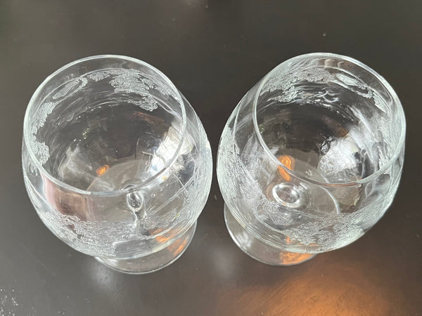 Clear Depression Glass Brandy Snifter Set